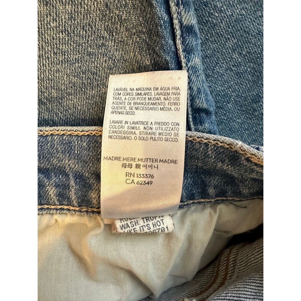 MOTHER  The Hustler Roller Heel High Waist Flare Jeans Tropic Like It's Hot 34 - Picture 9 of 10